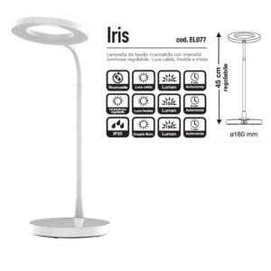 Lampada Da Tavolo Ricaricabile LED 134 Lumen IRIS